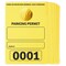 100 Pack Temporary Parking Permit Hang Tags Numbered 0001-0100, Hanging Passes for Car Mirrors, Bulk (Yellow, 3.15 x 4.75 In)